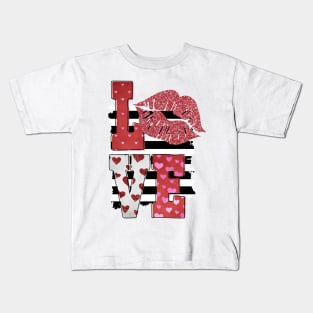 Valentines Love & Lips Kids T-Shirt